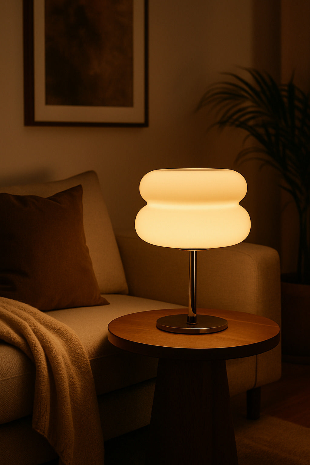 Lampe de chevet LED en Verre Macaron – Éclairage d’Ambiance Design