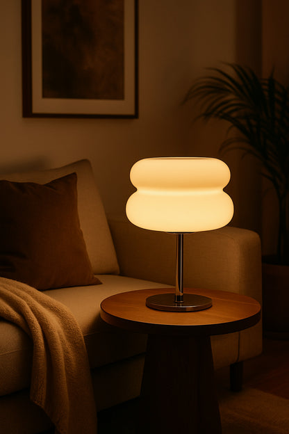 Lampe de chevet LED en Verre Macaron – Éclairage d’Ambiance Design